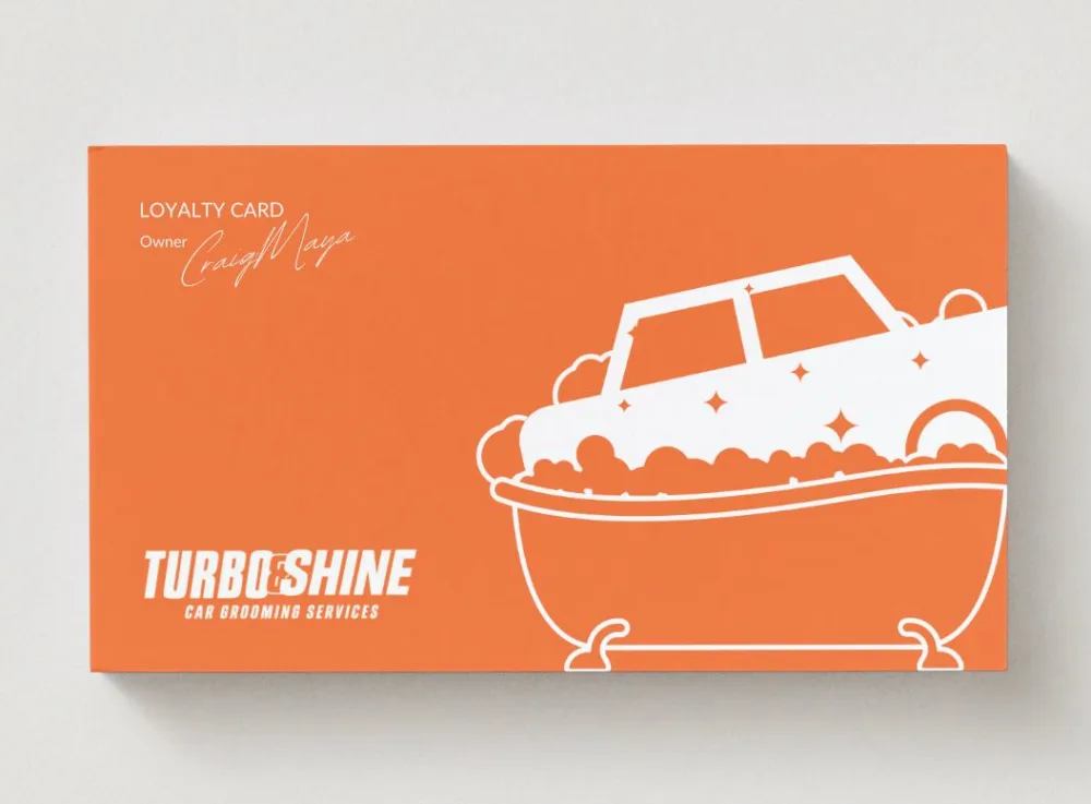Turbo & Shine Shine Rewards loyalty card, front
